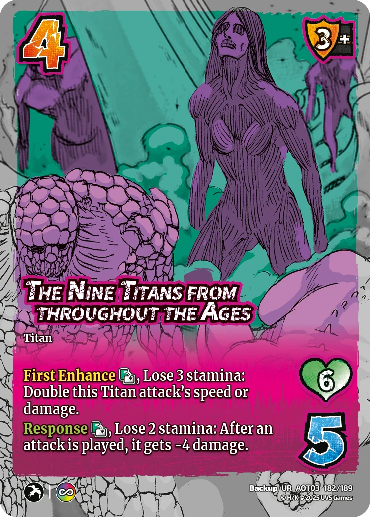 The Nine Titans from throughout the Ages