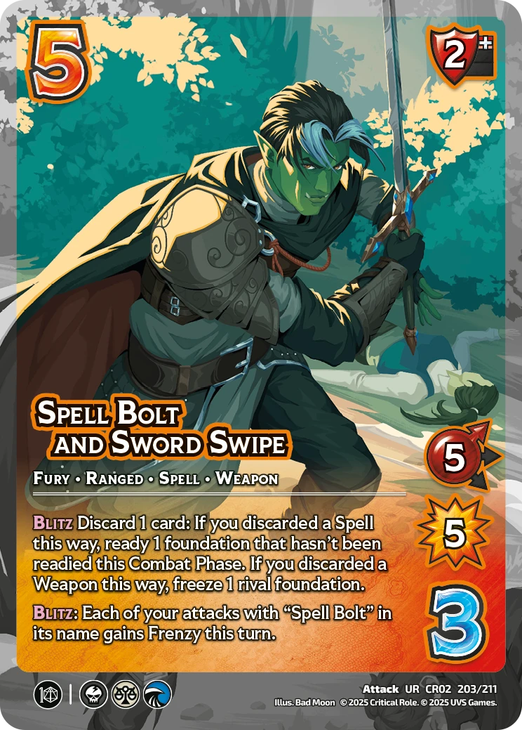 Spell Bolt and Sword Swipe