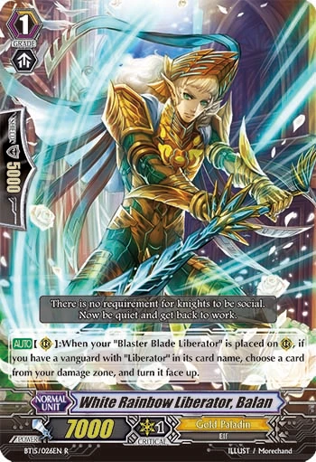 White Rainbow Liberator, Balan