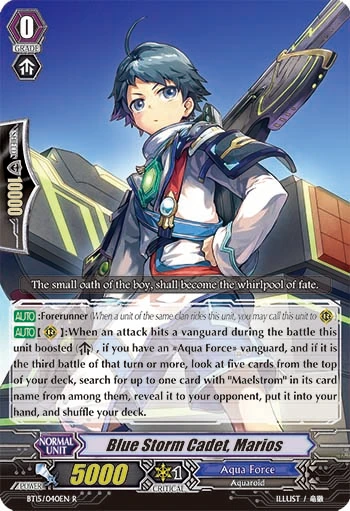 Blue Storm Cadet, Marios