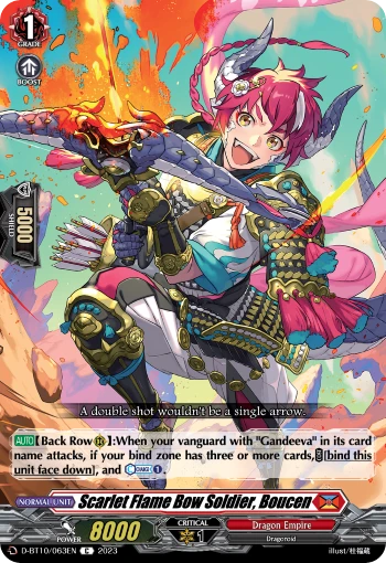 Scarlet Flame Bow Soldier, Boucen