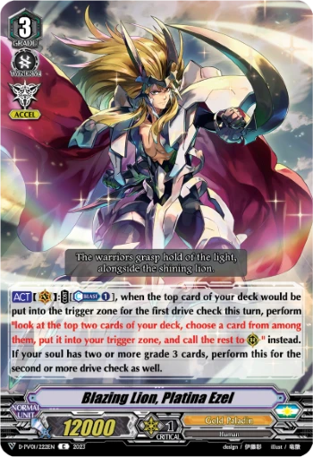 Blazing Lion, Platina Ezel