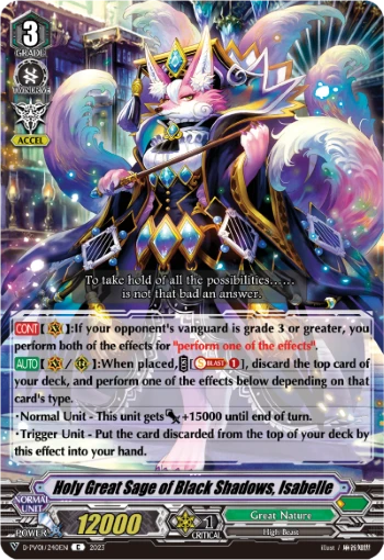 Holy Great Sage of Black Shadows, Isabelle