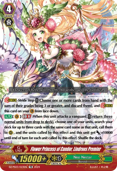 Flower Princess of Candor, Lindroos Premier
