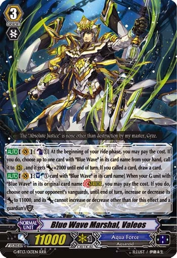 Blue Wave Marshal, Valeos