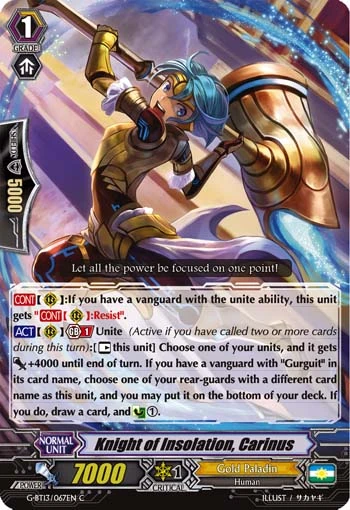 Knight of Insolation, Carinus