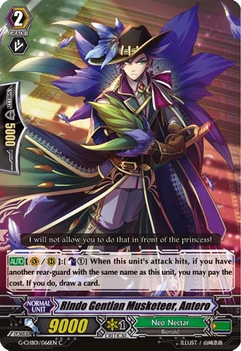 Rindo Gentian Musketeer, Antero