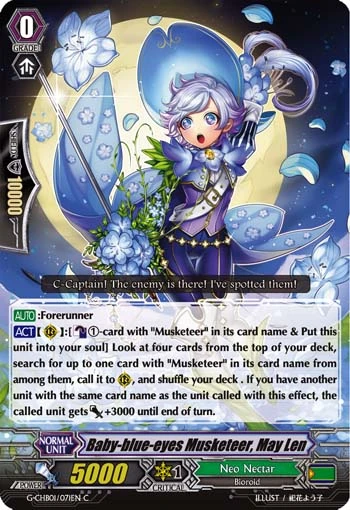 Baby-blue-eyes Musketeer, May Len
