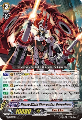 Heavy Blast Star-vader, Berkelium
