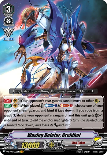 Waving Deletor, Greidhol