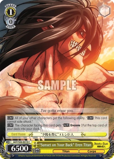 "Sunset on Your Back" Eren Titan