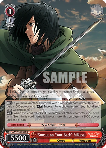 "Sunset on Your Back" Mikasa