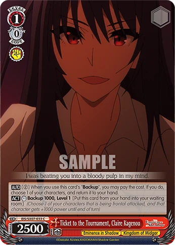 Ticket to the Tournament, Claire Kagenou