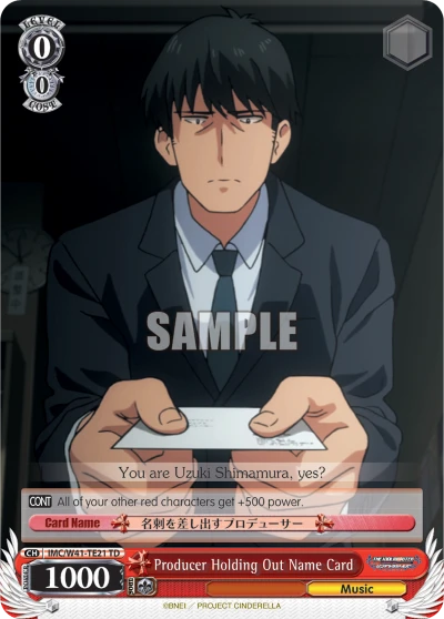 Producer Holding Out Name Card