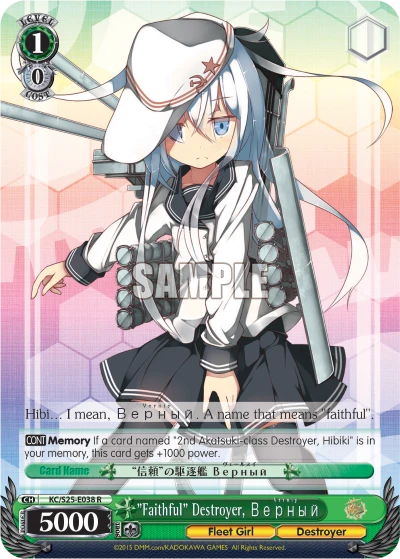 "Faithful" Destroyer, Верный