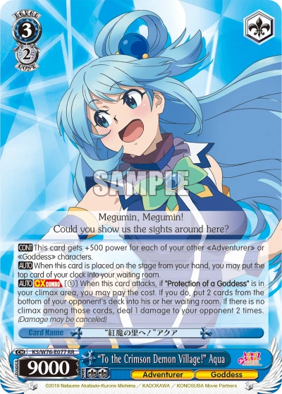 "To the Crimson Demon Village!" Aqua
