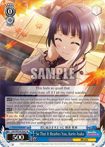 So That It Reaches You, Karin Asaka