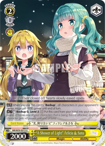 "A Shower of Light" Felicia & Sana