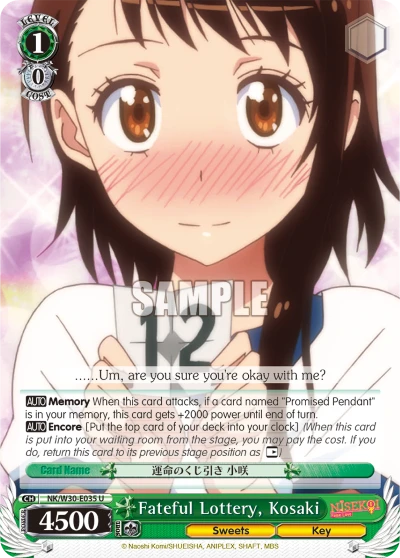 Fateful Lottery, Kosaki