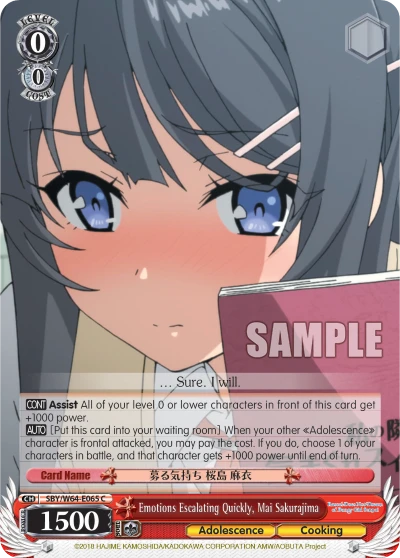 Emotions Escalating Quickly, Mai Sakurajima