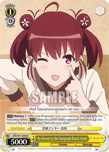 An Answer to the Autograph Board, Izumi